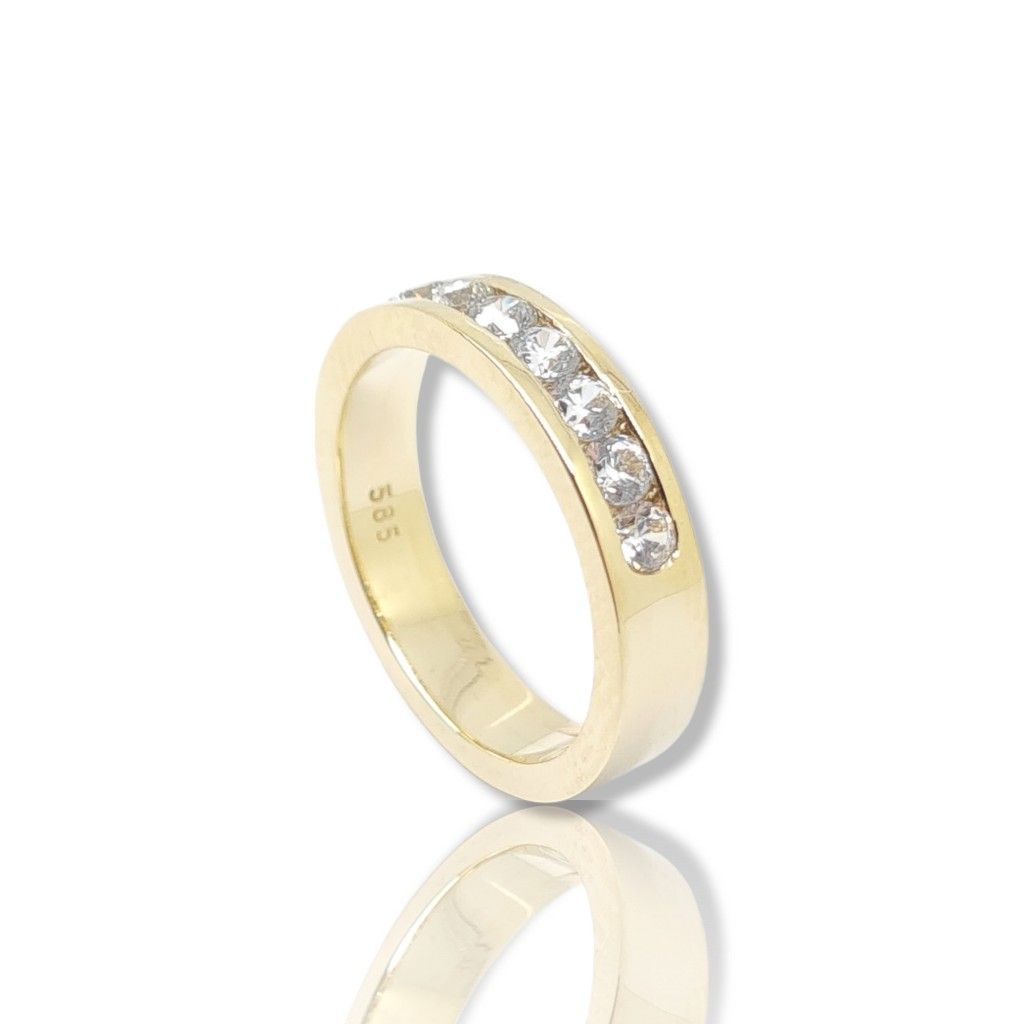 Δαχτυλίδι σειρέ απο χρυσό κ14 με 7 λευκά ζιργκόν (code P2303)